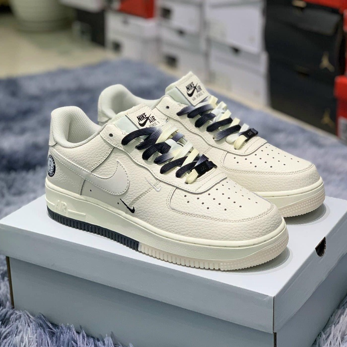 Giày AF1 âm dương,  Giày Thể Thao Air force 1 Brooklyn Sail Black cao cấp nam nữ Full Box