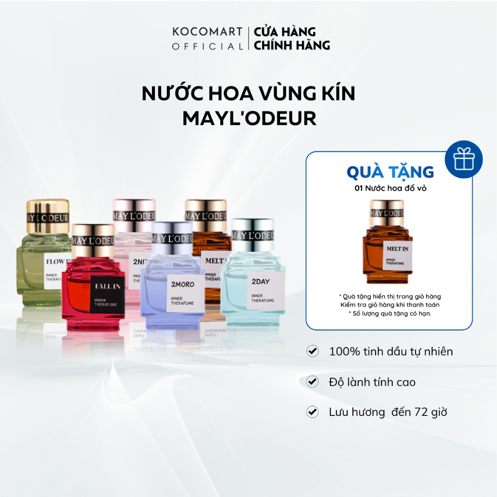 Nước hoa vùng kín Mayl'odeur 7ml 6 mùi hương thơm tự nhiên nhẹ nhàng lưu hương 72h