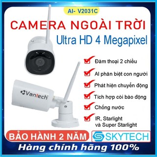 Camera wifi 4.0MP Ngoài trời VANTECH AI-V2031C - Đàm thoại 2 chiều - Chống nước - AI - Hỗ trợ thẻ nhớ lên đến 120GB