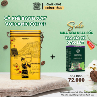 Cà phê rang xay Volcanic Coffee cà phê nguyên chất Robusta 350g - Hộp sắt