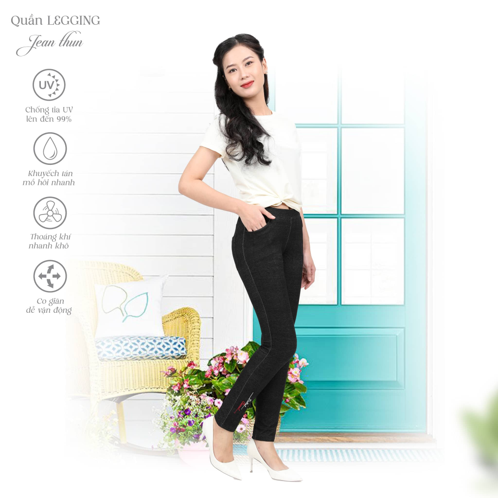 Quần lẻ nữ chất liệu jean ống dài 508p 8052 thời trang và thanh lịch PALTAL