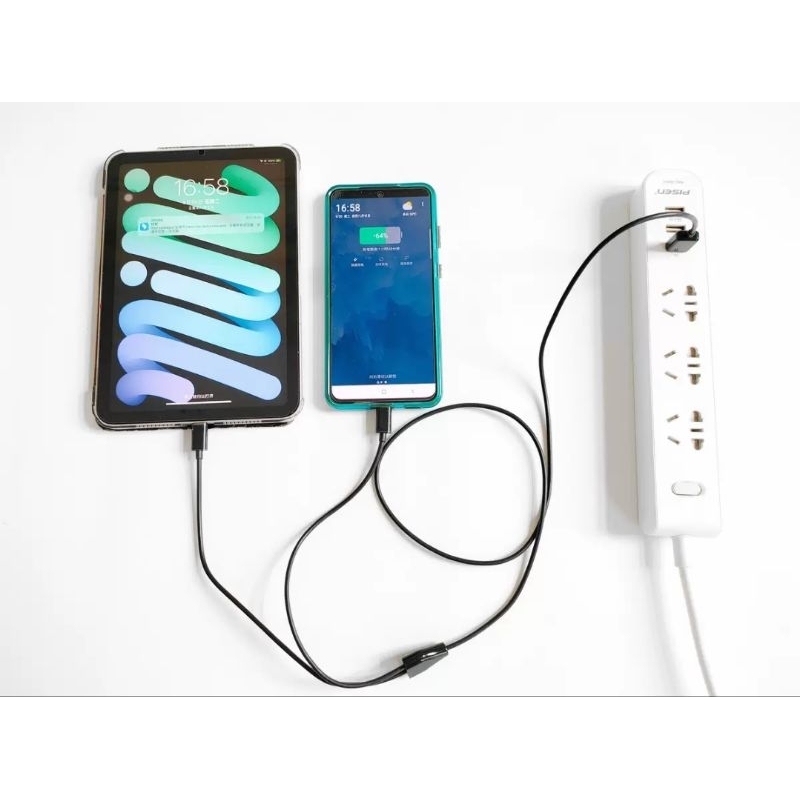 Dây cáp usb 2in1 Type C, Micro. Truyền dữ liệu + Sạc Pin 1m