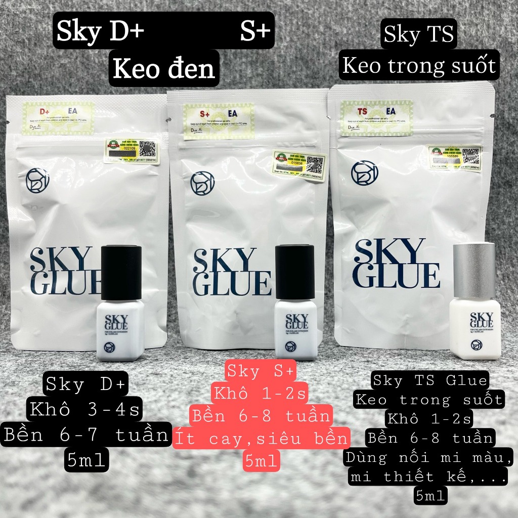 Keo nối mi SKY S+ sky D  , Sky Ts  Chính Hãng Hàn Quốc_5ml- dụng cụ nối mi _Thúy Hà