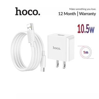 Bộ sạc hoco c106 sạc nhanh 10.5w hỗ trợ 5v/2.1a chân cắm dẹt kèm dây type-c dài 1m