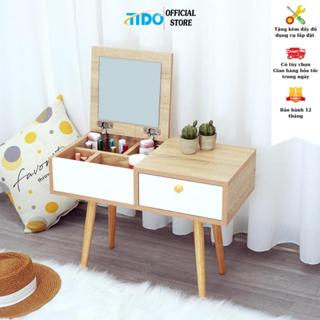 [HỎA TỐC HCM - Hàng lắp sẵn] Bàn trang điểm mini ngồi bệt TIDO bàn phấn kèm gương có ngăn kéo đựng mỹ phẩm tiện lợi