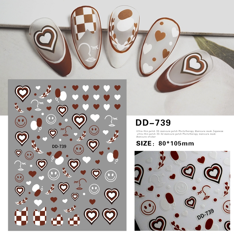 sticker nail mặt cười trang trí móng
