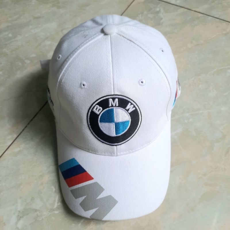 Mũ lưỡi trai logo xe BMW màu trắng/ Nón kết logo xe BMW.