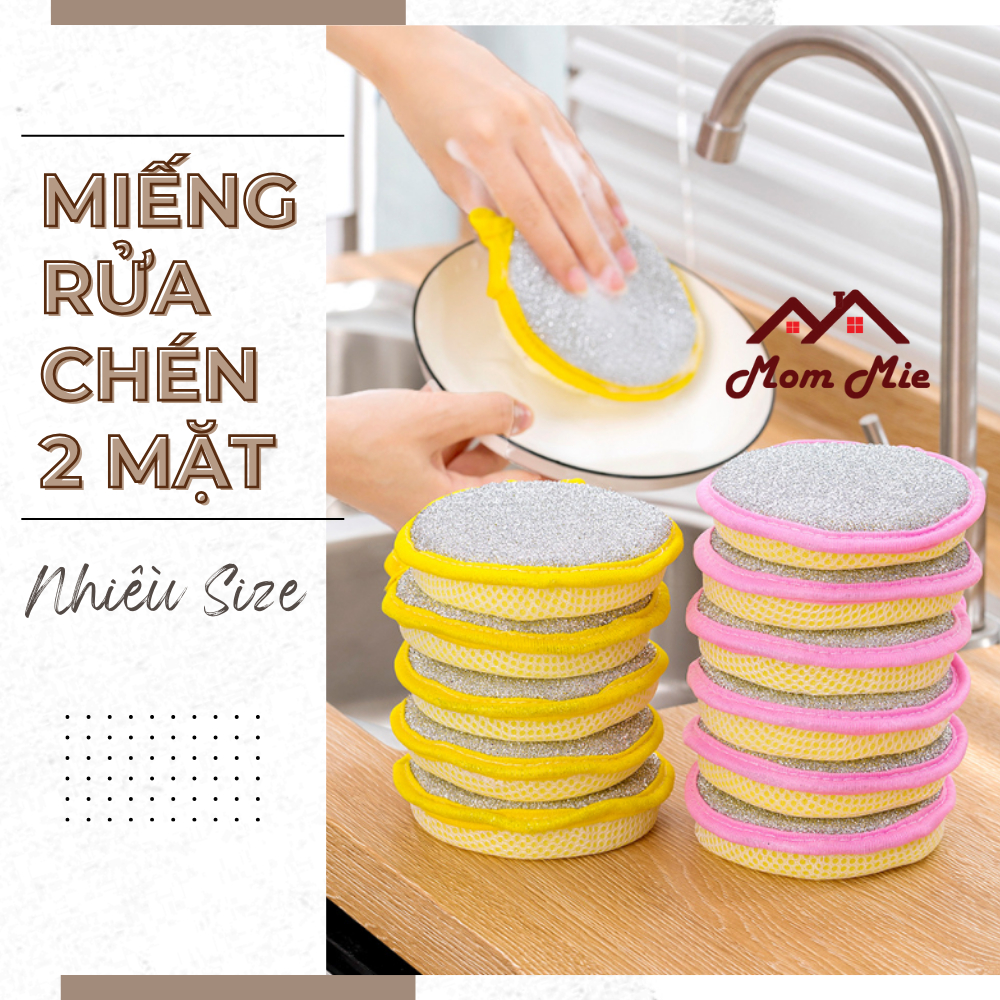 Miếng rửa chén tròn 2 mặt nhiều màu - J149