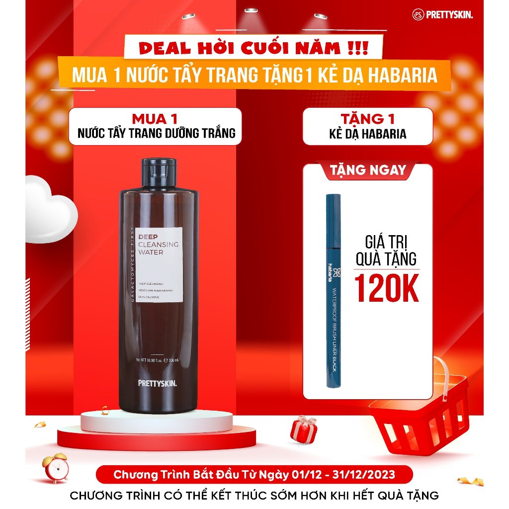 Nước tẩy trang dưỡng trắng Prettyskin 500ml