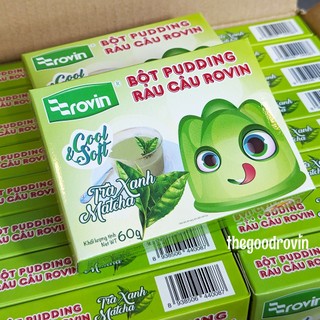 Bột Pudding Rau Câu Hương Trà Xanh Rovin (Hộp 60g)