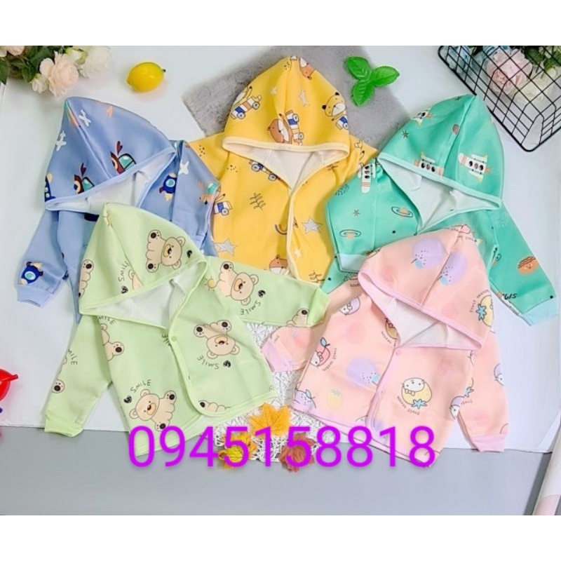 Áo khoác nỉ băng lông cho bé từ 4-12kg