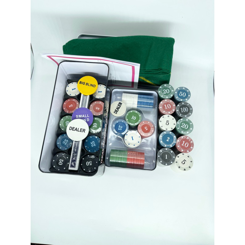 Set 200 chip poker có hộp / set 100 phỉnh poker có hộp chơi tài sửu