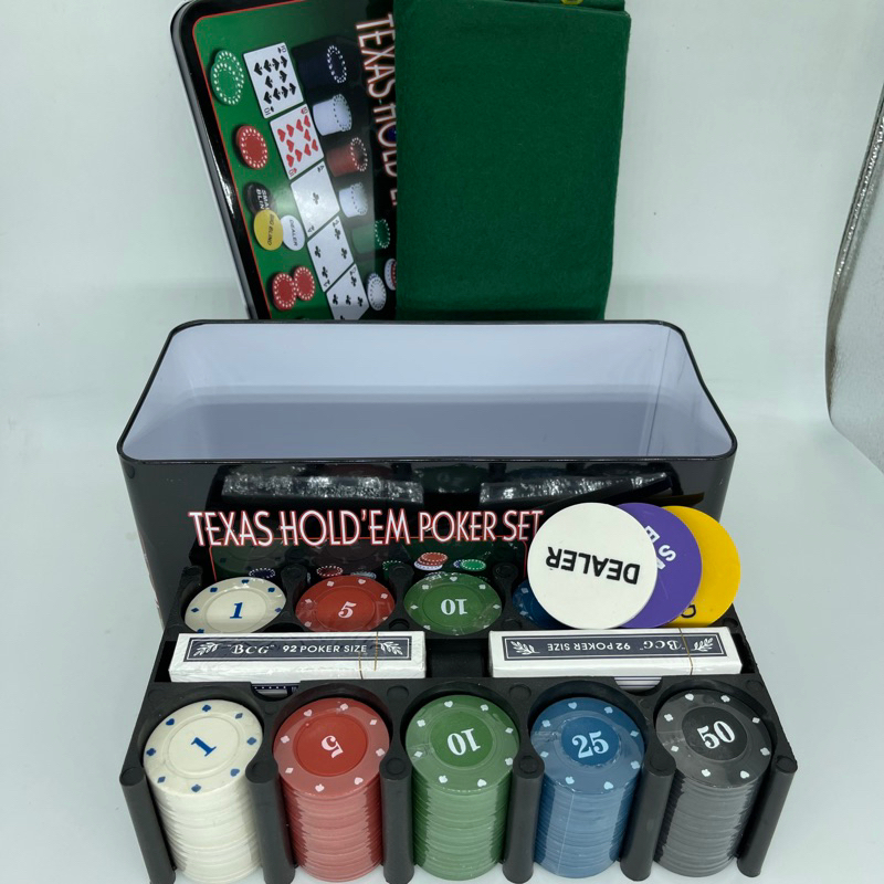 Set 200 chip poker có hộp / set 100 phỉnh poker có hộp chơi tài sửu