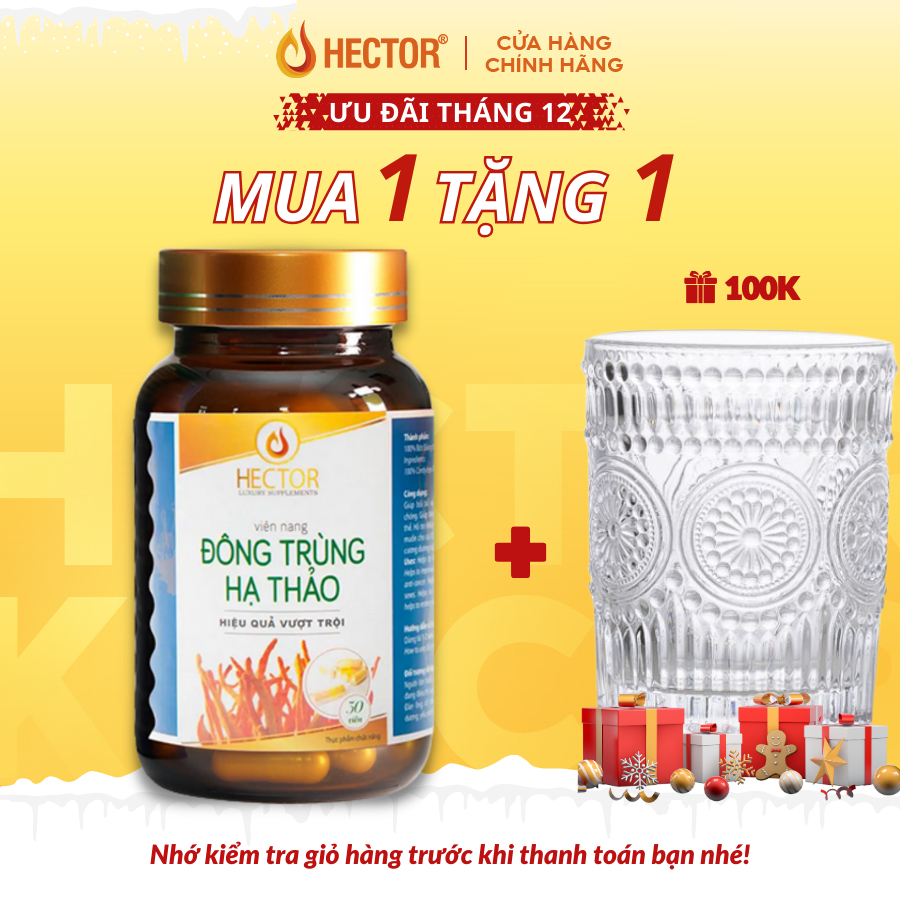 Viên đông trùng hạ thảo Hector hỗ trợ tăng cường sức khỏe (Hộp 30 viên)
