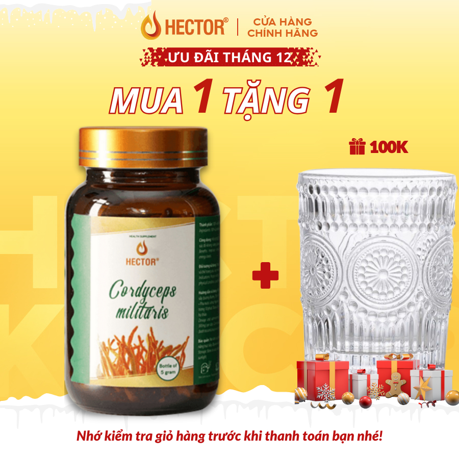 Đông trùng hạ thảo khô sấy thăng hoa Hector hỗ trợ tăng cường sức khỏe 5g