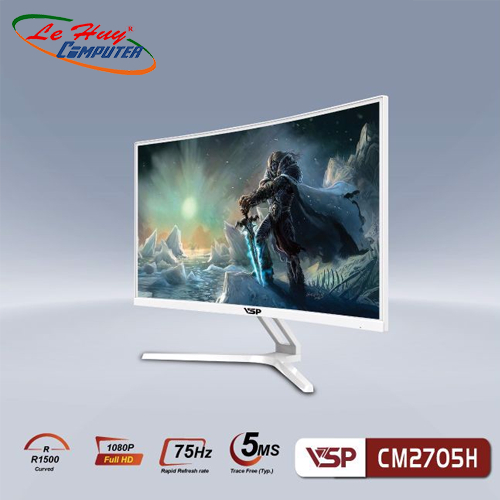 Màn hình máy tính cong VSP CM2705H FullHD 75Hz Trắng