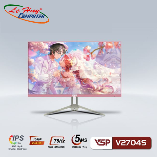 Màn hình máy tính VSP V2704S FullHD 75Hz 5ms IPS Hồng