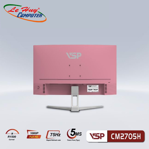 Màn hình máy tính cong VSP CM2705H FullHD 75Hz Hồng