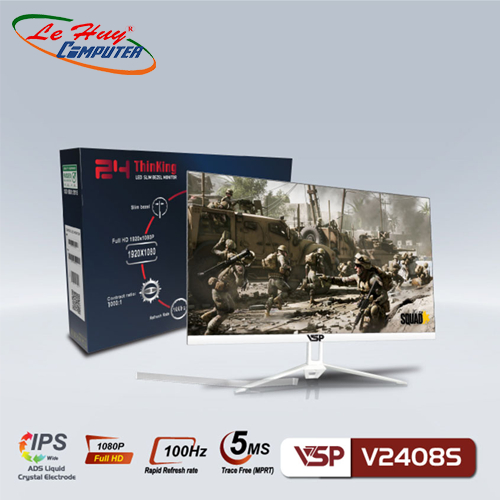 Màn hình máy tính VSP V2408S FullHD 100Hz 1MS IPS Trắng