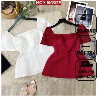 Áo bigsize nữ kiểu peplum mút ngực chất phi hàn dự tiệc đi chơi MON big size 50 - 90kg