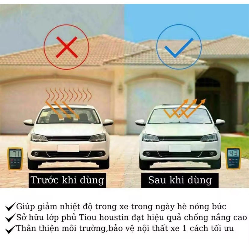 Ô Che Nắng Ô Tô Cao Cấp Dù che nắng kính lái Chống Tia UV Chắn Nắng