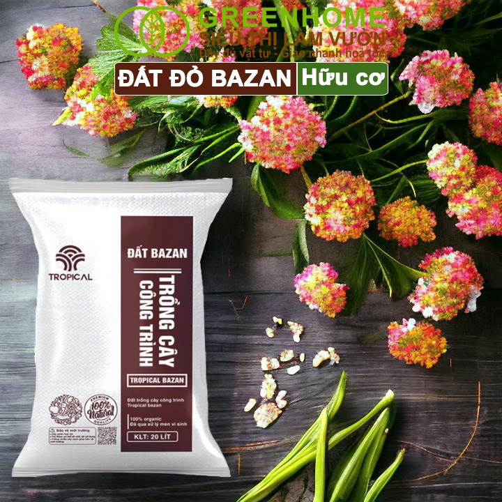 Đất Đỏ Bazan Greenhome, Bao 6kg, Đất Trồng Cây, Bổ Sung Phân Hữu Cơ, Vi Sinh Trồng Hoa Hồng, Kiểng Lá, Rau Sạch