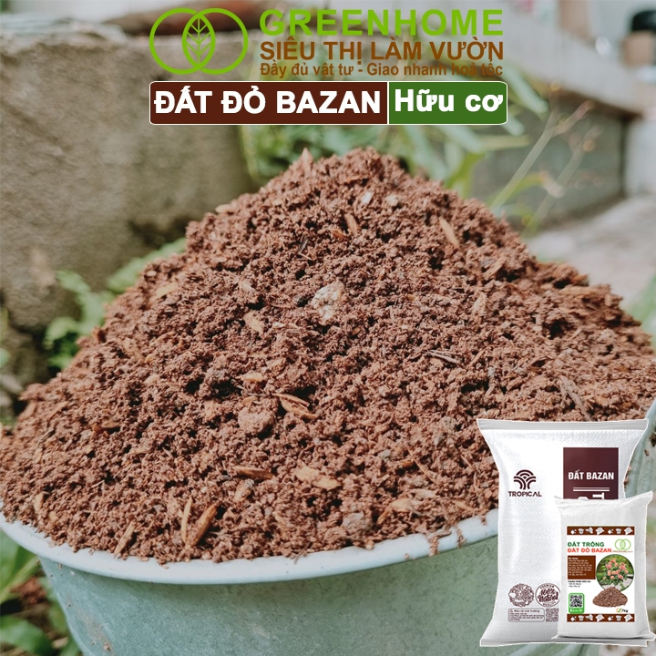 Đất Đỏ Bazan Greenhome, Bao 6kg, Đất Trồng Cây, Bổ Sung Phân Hữu Cơ, Vi Sinh Trồng Hoa Hồng, Kiểng Lá, Rau Sạch