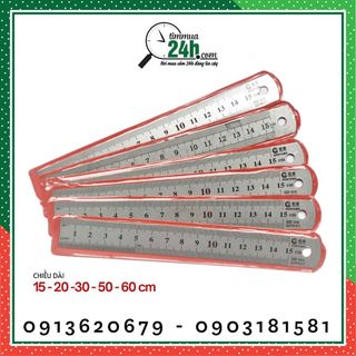 Thước kẻ sắt 15cm, 20cm, 30cm, 50cm, 60cm dày không gỉ thước loại tốt, siêu bền