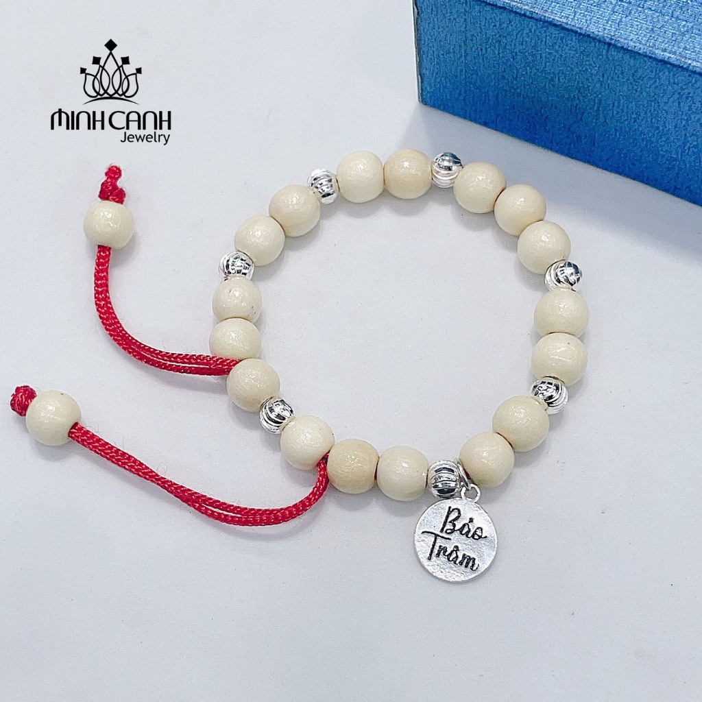 Vòng Dâu Tằm Bạc Mix Thẻ Tên, Khắc Tên Cho Bé - Minh Canh Jewelry