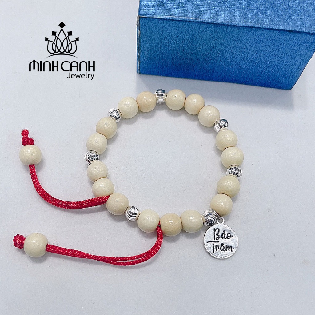 Vòng Dâu Tằm Bạc Mix Thẻ Tên, Khắc Tên Cho Bé - Minh Canh Jewelry