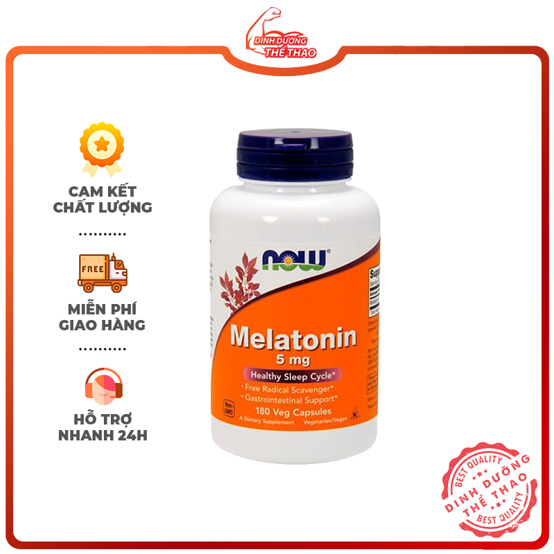  Melatonin Hỗ Trợ Giấc Ngủ Ngon Và Sâu Một Cách Tự Nhiên Không Gây Mệt Now Melatonin 5mg  180 viên  
