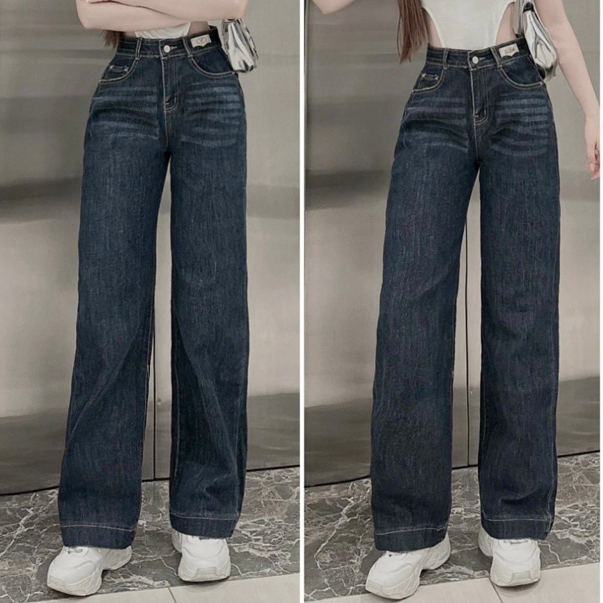 Quần Jean nữ suông ống rộng công sở JE02 by MIÊN Store