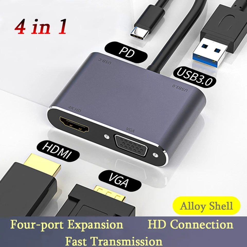 Hub usb type c ra HDMI, VGA, Usb, sạc PD, TF, SD hỗ trợ laptop, M.A.C, Samsung MHL - Hồ Phạm | BigBuy360 - bigbuy360.vn