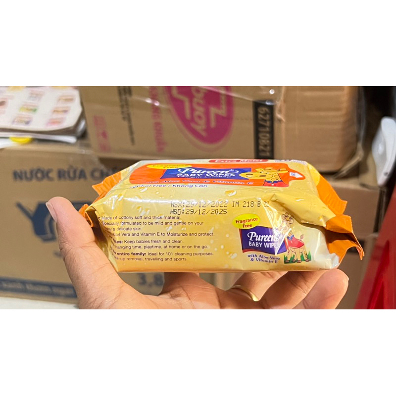 Khăn ướt Pureen chính hãng cao cấp không mùi đảm bảo an toàn cho bé Baby