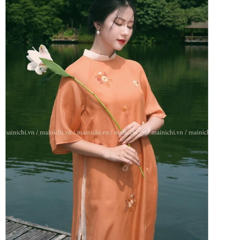 Áo Dài Cách tân nữ  Suông Chất Liệu Tơ Crep Cao Cấp 4 TàThêu Hoa Nét Đẹp Truyền Thống và Hiện Đại