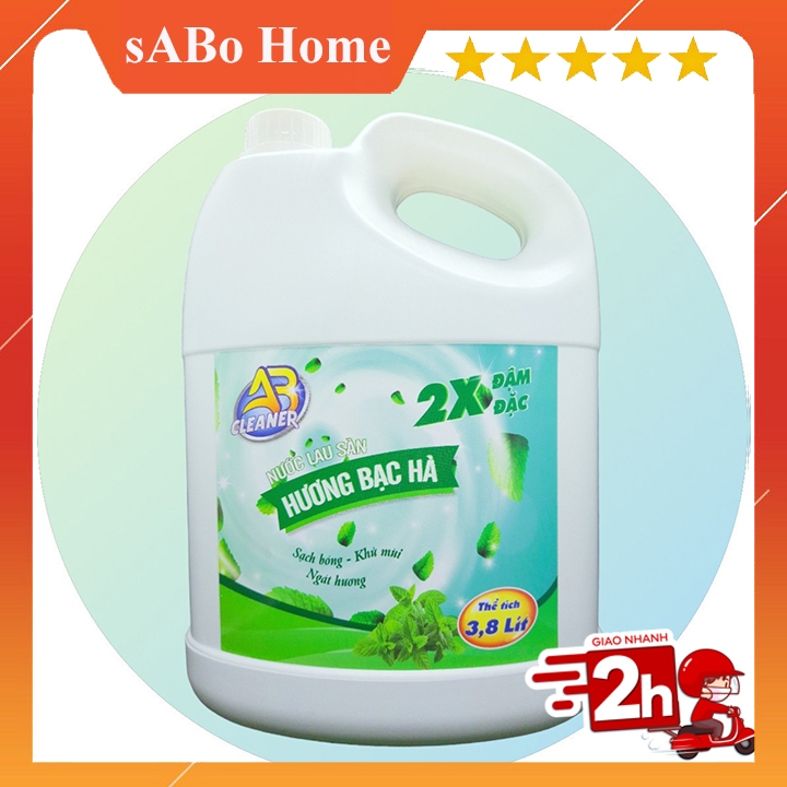 Nước lau sàn AB hương Bạc Hà chiết xuất thiên nhiên giúp sàn nhà sáng bóng và ngát hương thơm - Can 3,8 Lít
