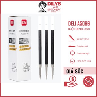  Ruột bút gel Deli A5066 đầu ngòi ST  Hàng Chính Hãng  