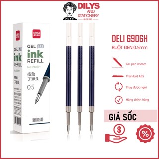 Ruột bút gel Deli cao cấp 6906H ngòi 0,5mm dùng thay cho bút A575, S60, S101 (Bộ 20 ngòi)