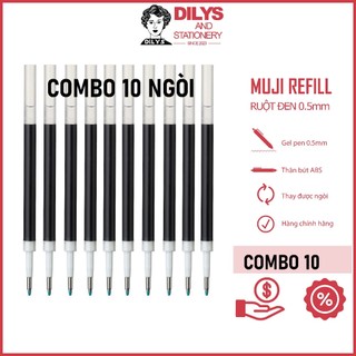  Bộ 10 ruột bút gel Muji ngòi 0.5mm 