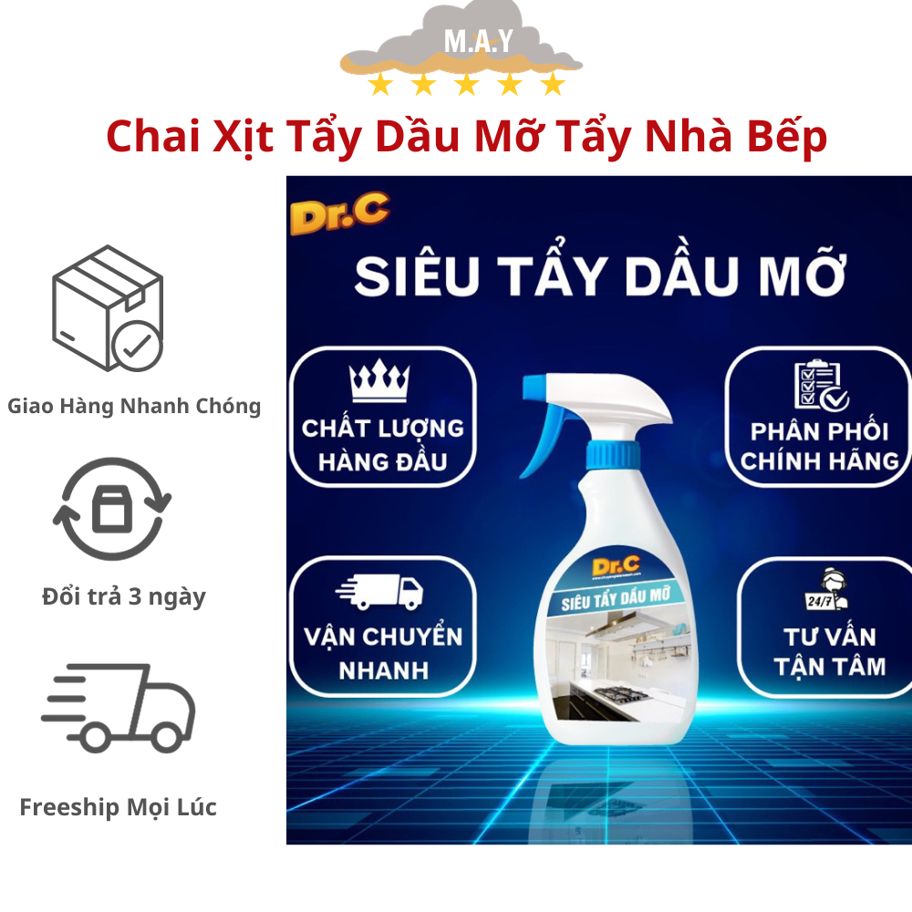 Chai Xịt Tẩy Dầu Mỡ Tẩy Nhà Bếp Tẩy Hút Mùi Bếp Gas Bếp Từ Đáy Xoong Đáy Chảo Dr.C