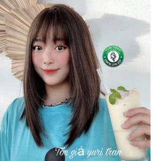 TÓC GIẢ NGUYÊN ĐẦU CUP TẦNG NGĂN NÂU LẠNH BEST SELLER NHÀ YURI - TẶNG KÈM LƯỚI TRÙM XỊN