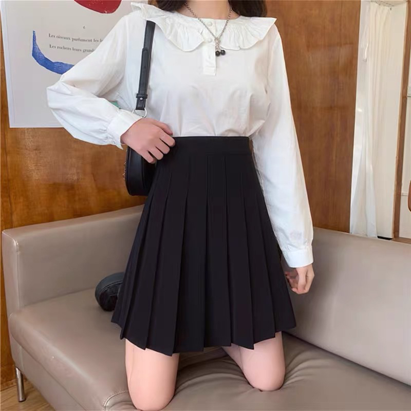 Chân váy xếp ly dài 48cm trong có quần C048