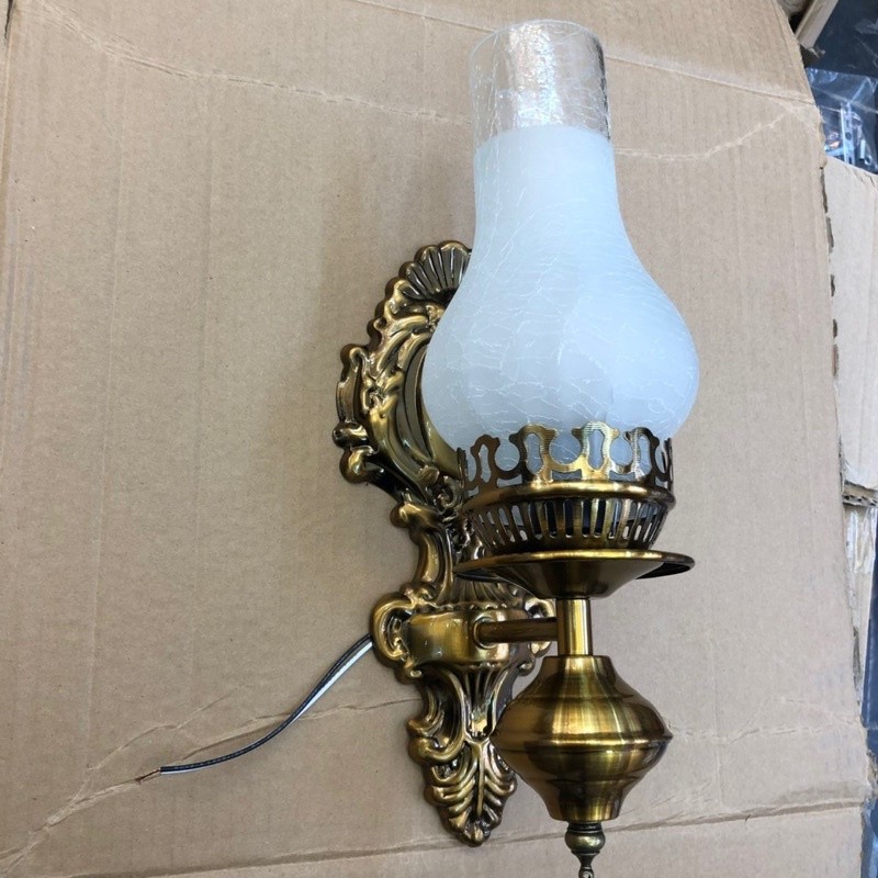 Đèn tường dầu-Đèn hình dầu trang trí phòng thờ-Đèn vách cầu thang-Tặng kèm bóng đèn tiết kiệm điện