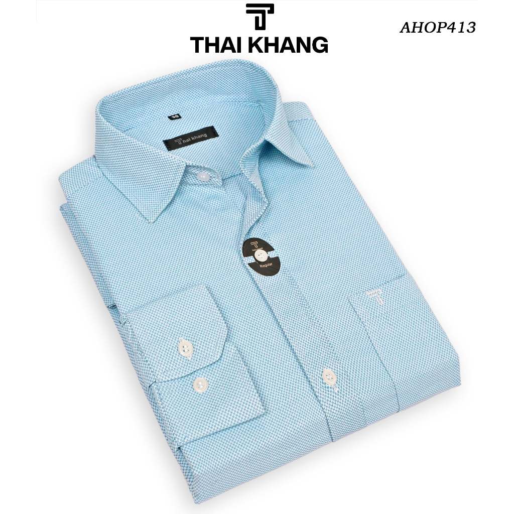 Áo sơ mi dài tay nam Thái Khang vải sợi cottom siêu mềm mát loại áo sơ mi nam công sở form rộng classic AHOP41