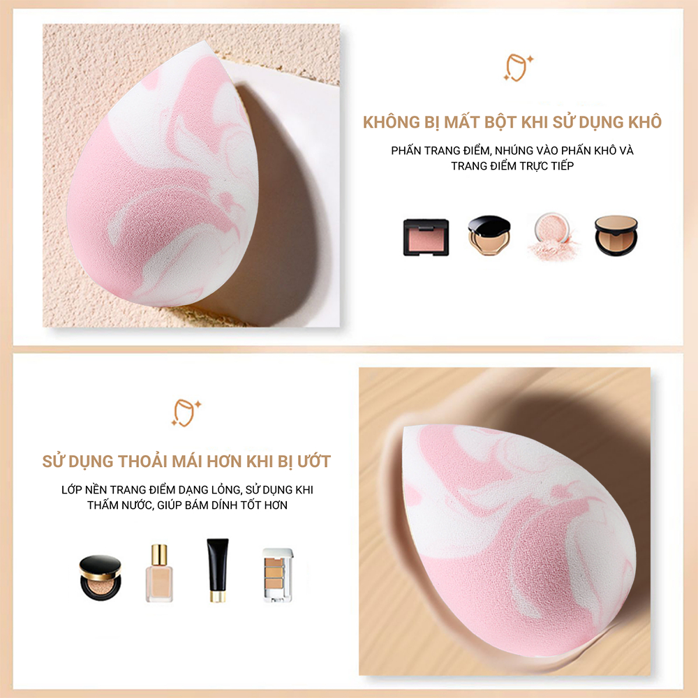 Mút Trang Điểm Tán Kem Nền KIYE Mềm Mại Đa Dạng Kiểu Dáng Tiện Dụng