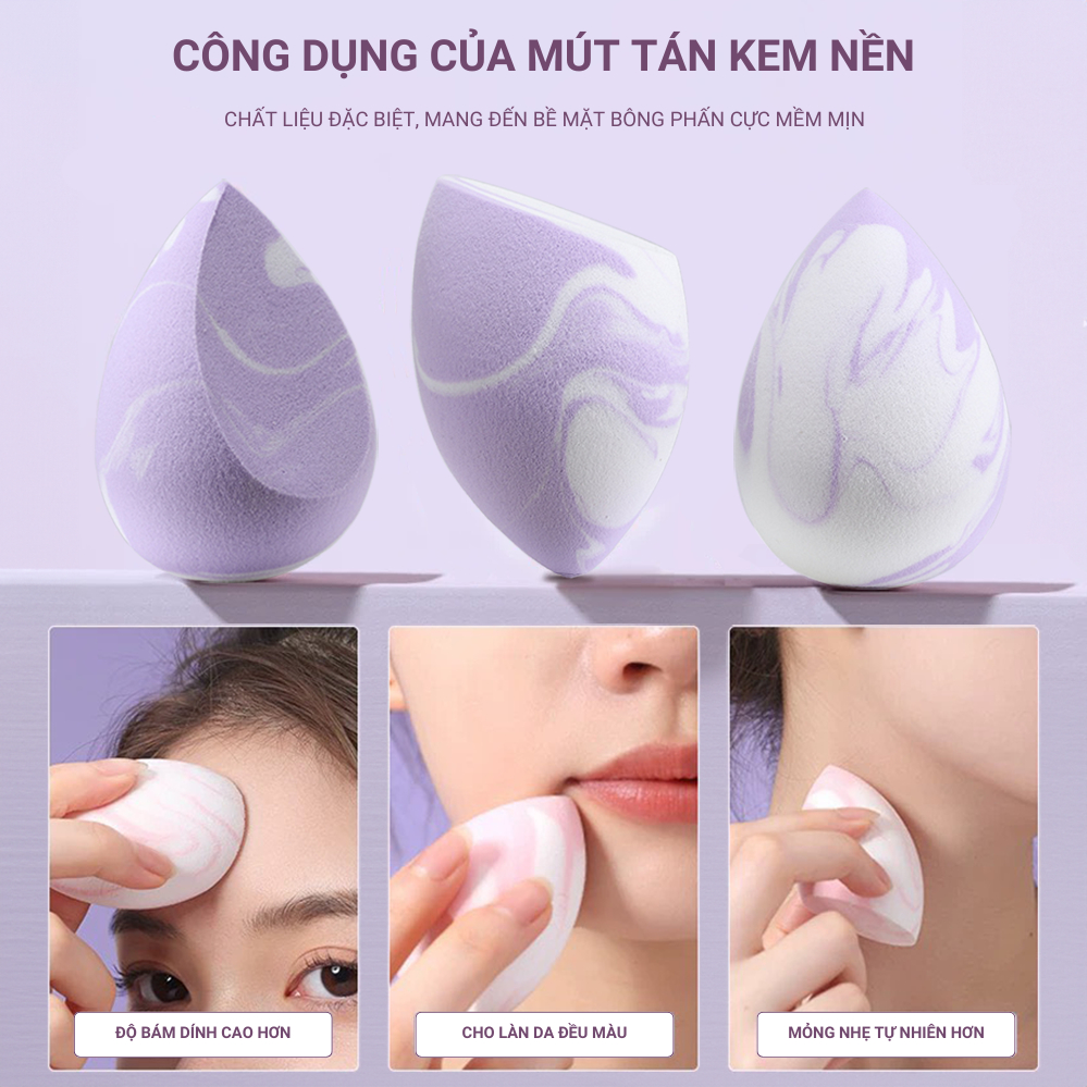 Mút Trang Điểm Tán Kem Nền KIYE Mềm Mại Đa Dạng Kiểu Dáng Tiện Dụng