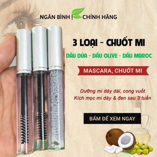 Chuốt mi mascara dầu oliu olive , dầu dừa, dầu maroc dưỡng mi , kích mọc mi, rậm chân mày