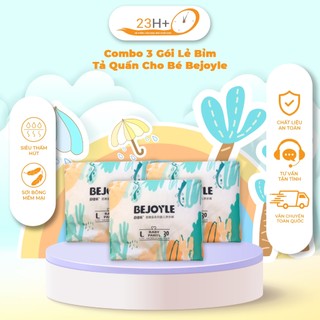 (XẢ KHO) - Combo 3 Gói Lẻ Tã Quần Cho Bé Bejoyle 23h.shop Thiết Kế 2 Lớp Chống Tràn Siêu Mỏng M32/L30/XL26/XXL22/XXXL18