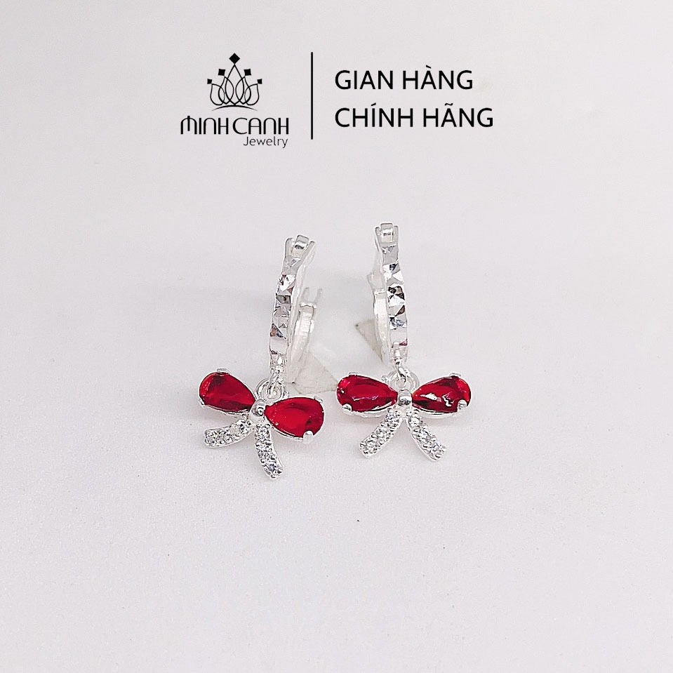 Khuyên Tai Nơ Đính Đá Cho Bé Minh Canh Jewelry