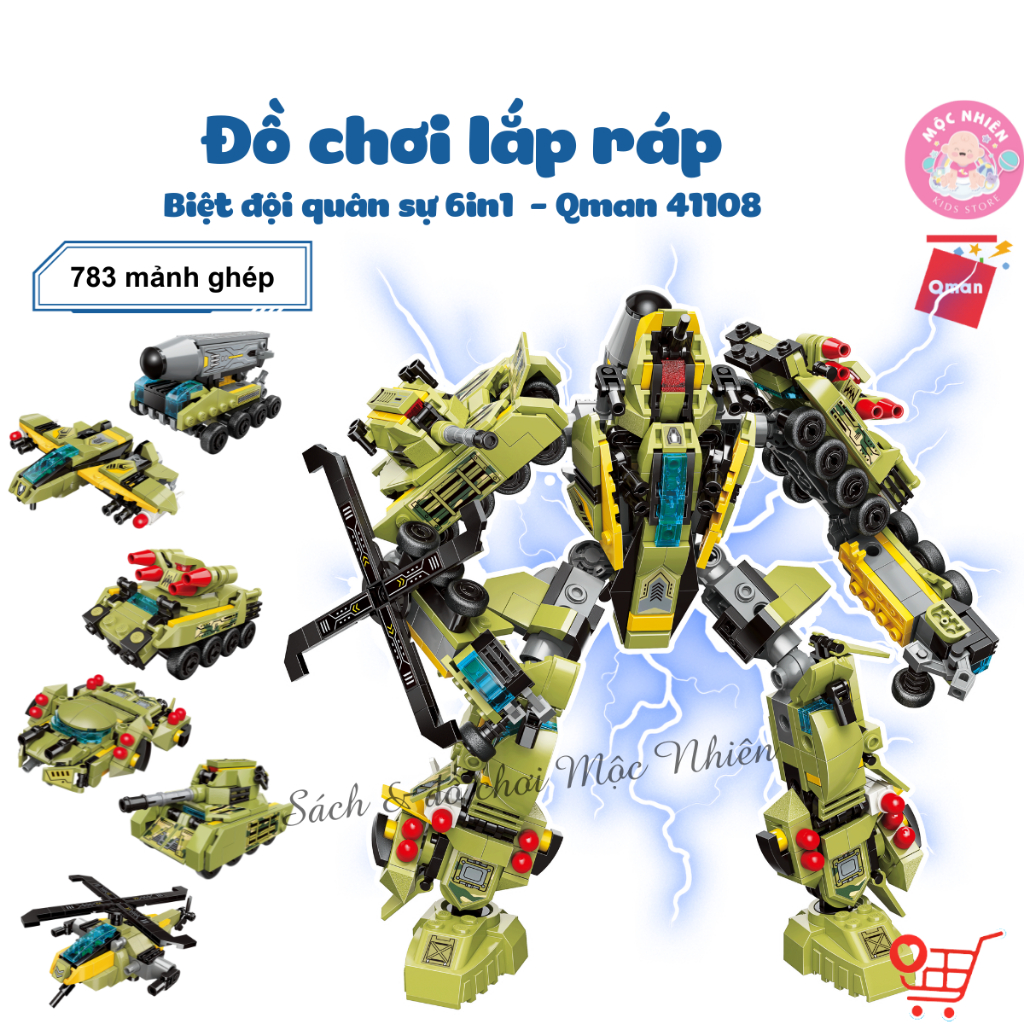 Đồ Chơi Lắp Ráp Xếp Hình Qman 41108 (783 chi tiết) - Biệt Đội Quân Sự - Dành cho bé trai từ 6 tuổi